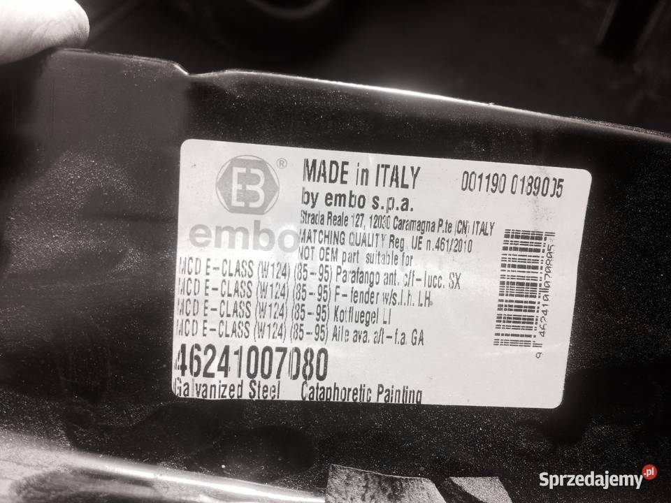Mercedes 124 Coupe Blotniki przednie Gdańsk sprzedam