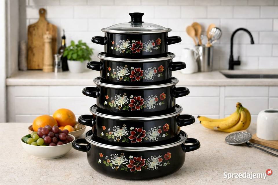 Komplet garnków emaliowanych10 elementów 99zl małopolskie Łapanów