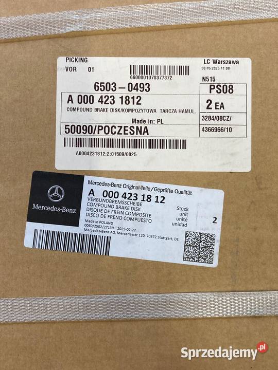 Tarcze hamulcowe przód Mercedes A 000 421 22 12 Częstochowa sprzedam