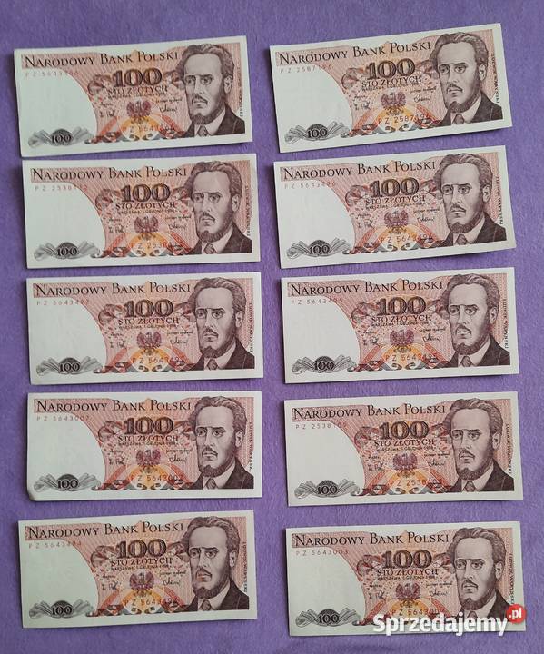 Banknot 100 z 1988 r Ludwik Waryński seria PZ Sosnowiec