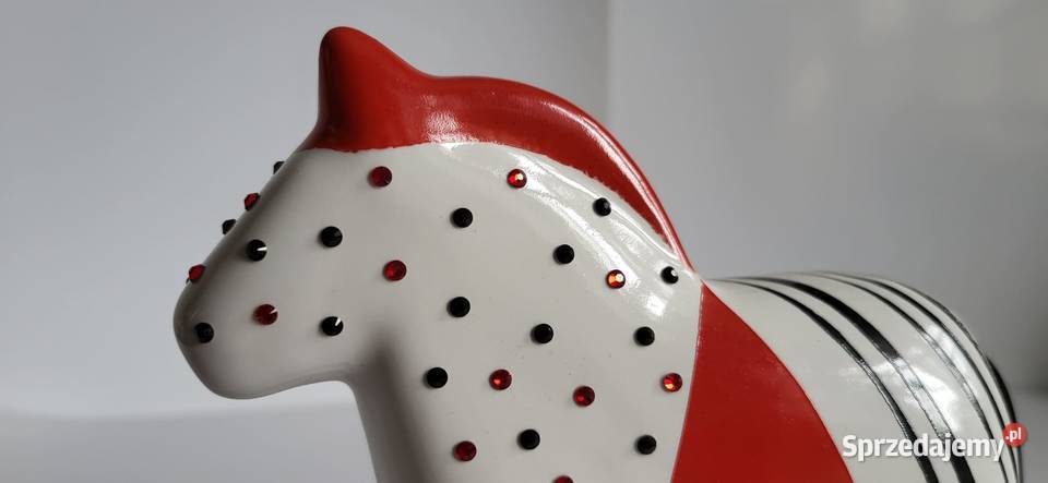 Koń Figurka Konik ceramiczny ręcznie malowany Sierakowice