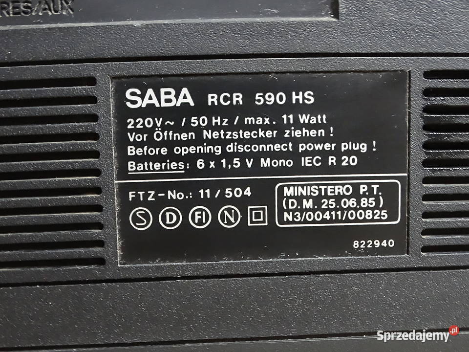 Radiomagnetofon SABA RCR 590 HS Boombox Vintage lubelskie