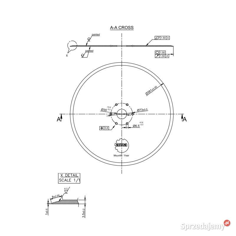 Talerz redlicy do siewnika zamiennik 381 mm 6 Sieradz sprzedam