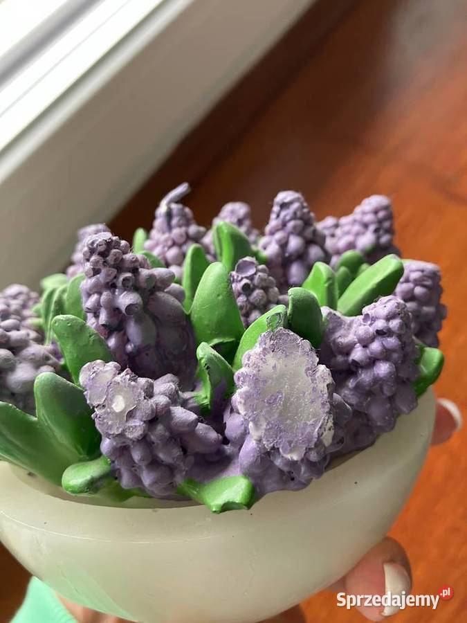 Nowa unikatowa świeca lawenda doniczka kwiatki podkarpackie Nisko