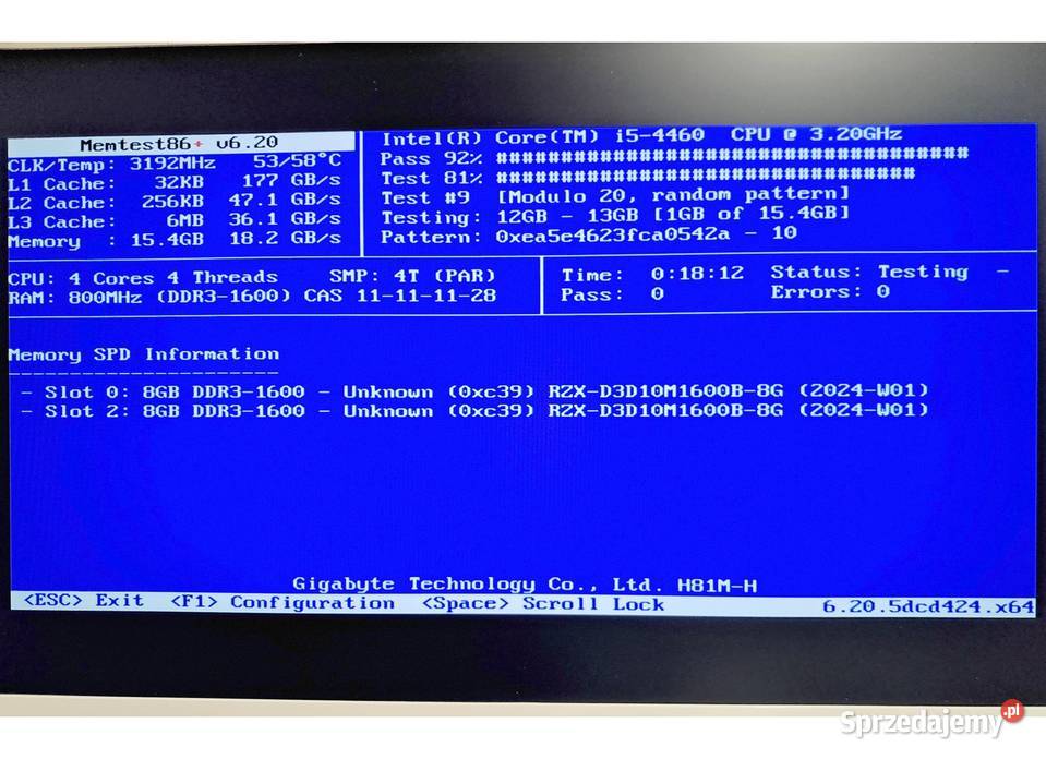 Pamięć ram 16GB do komputera stacjonarnego sprzedam