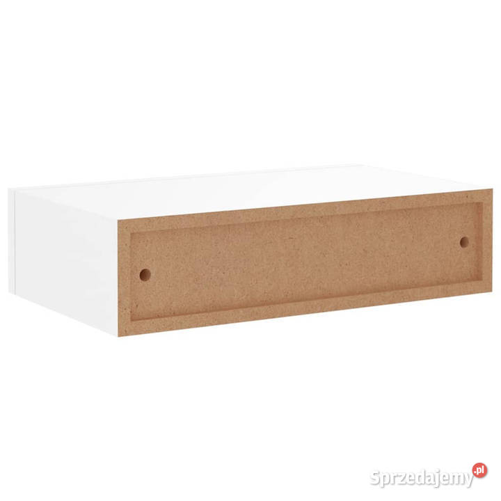 Półka ścienna z szufladą biała 40 x 235 x 10 MDF mazowieckie Warszawa