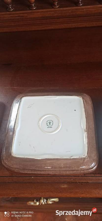 Patera porcelanowa tacka dekor ręczny liście Gdańsk