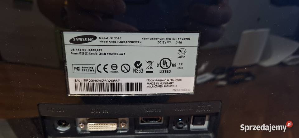 Monitor LED samsung XL2370 zachodniopomorskie Nowogard