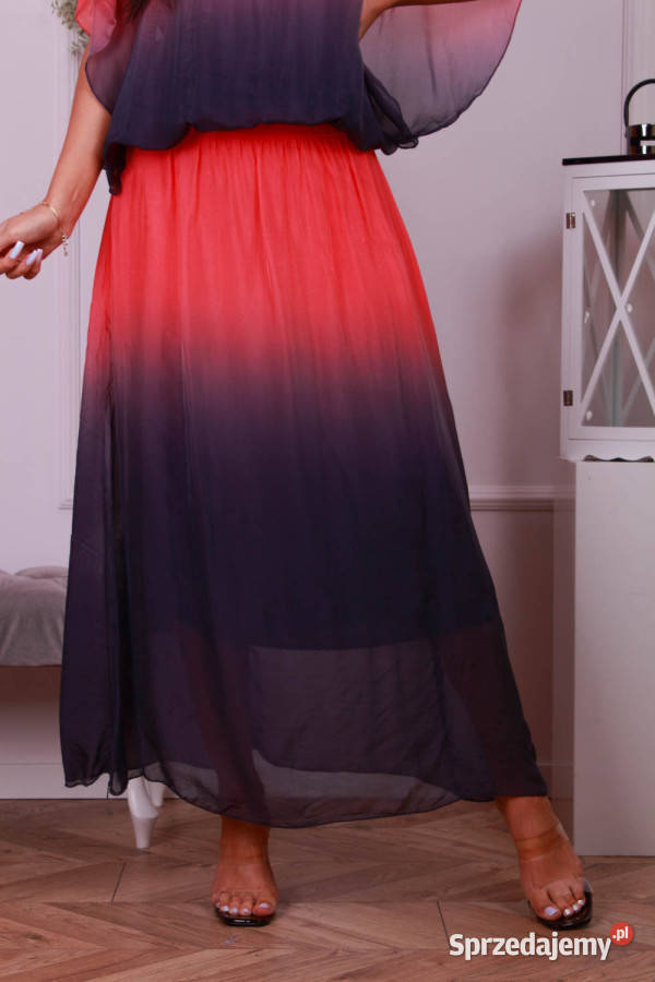 Komplet OMBRE jedwab naturalny 8 zestawień Spódnice i sukienki Warszawa