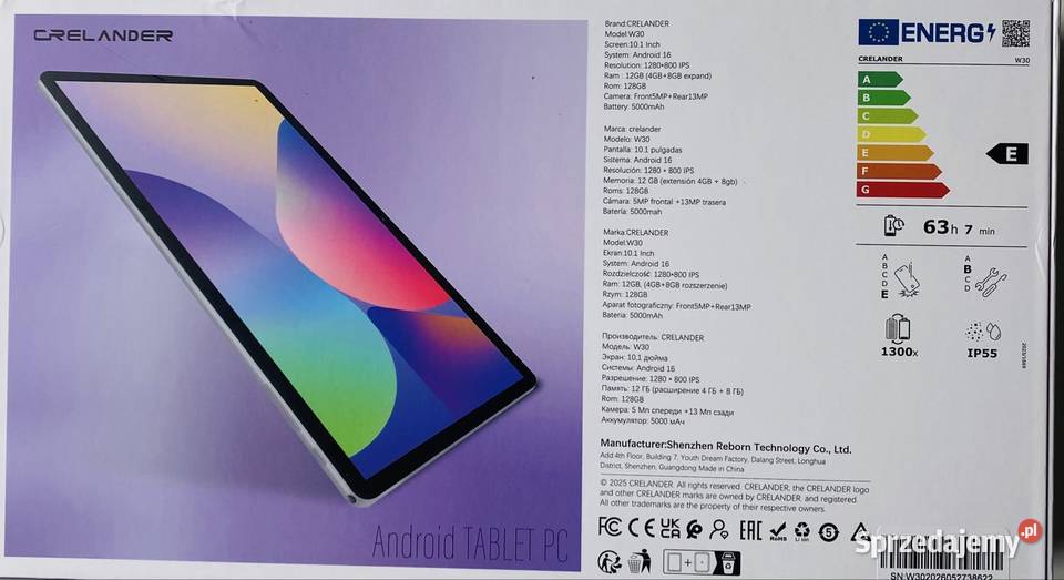 Tablet 101 cala Crelander W30 Android 16 zestaw Android Tablety i palmtopy Kraków