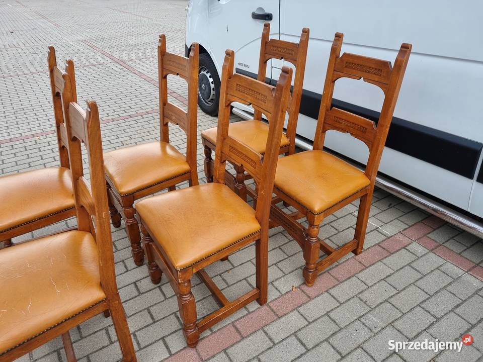 Komplet porządnych sześciu krzeseł z Niemiec Dzierżoniów