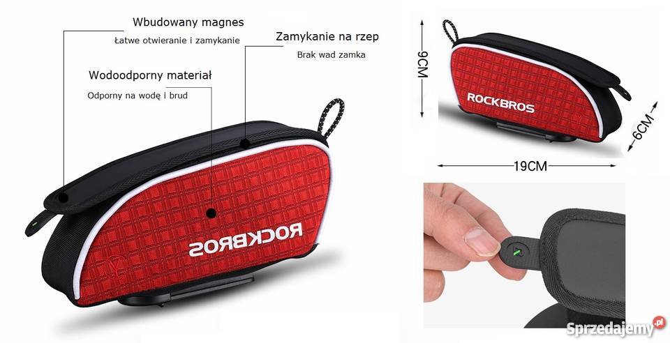 Torba RockBros na ramę górna odblask rzep magnes lubelskie Dęblin