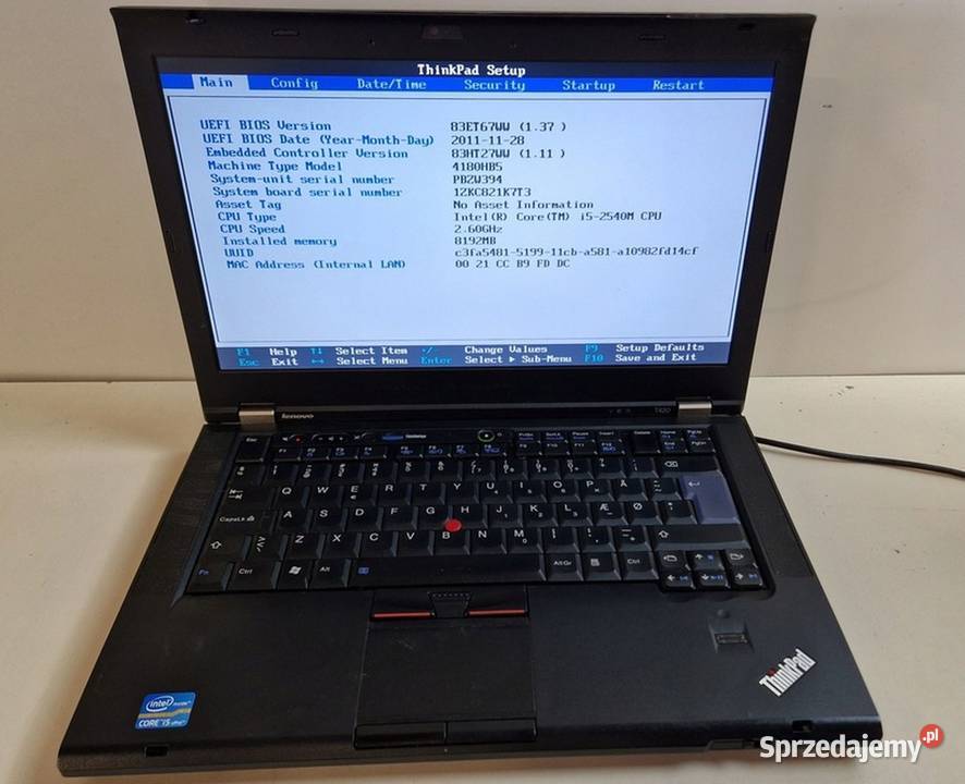 Lenovo ThinkPad T420 i5 Ram 8GB dysk SSD 120GB Giżycko sprzedam
