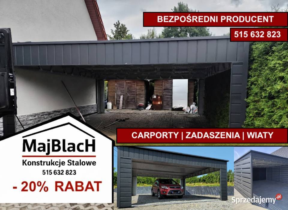 Zadaszenie CARPORT Wiata Samochodowa ALTANA na Sprzedaż Poznań