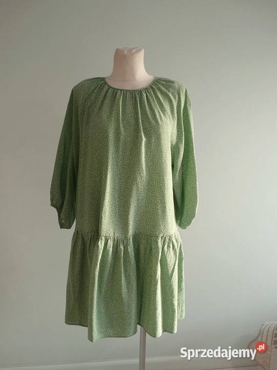 Sukienka HM Trapezowa Limonkowy Kolor Drobne H&M sprzedam