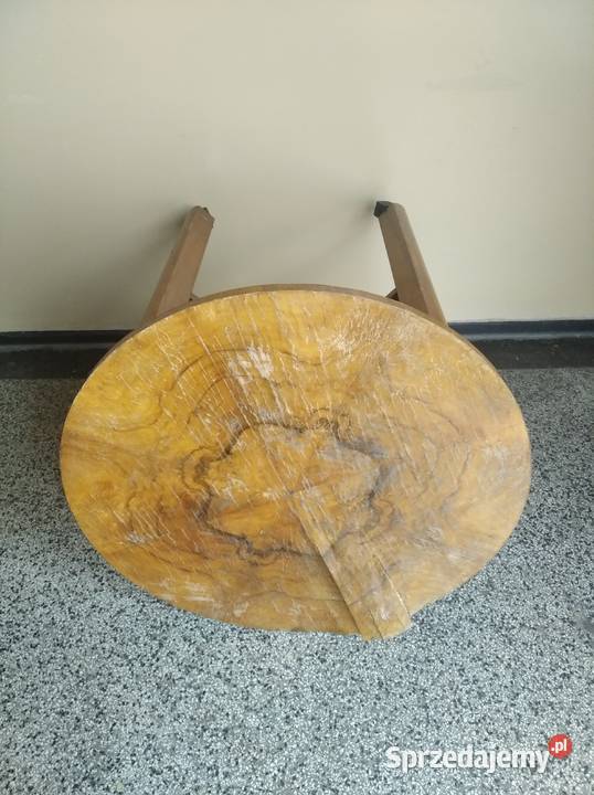 OKAZJA Stół Drewniany Stolik Okrągły Mały Dom i Ogród Zabrze