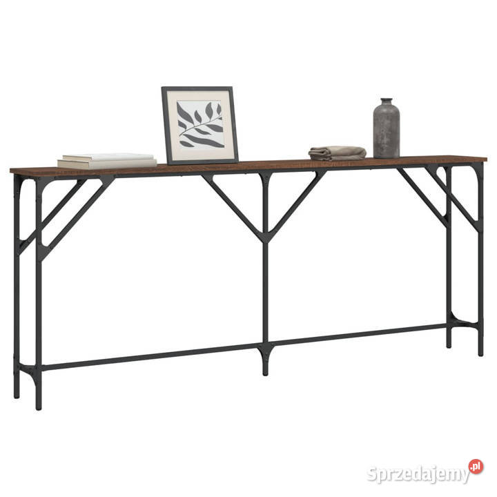 Stolik konsolowy brązowy dąb 180x23x75 WM837771 sprzedam