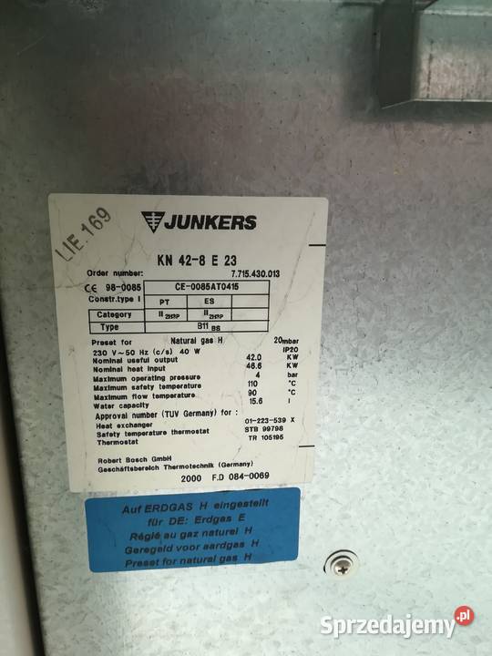 kocioł JUNKERS 42kW Ostrowiec Świętokrzyski sprzedam