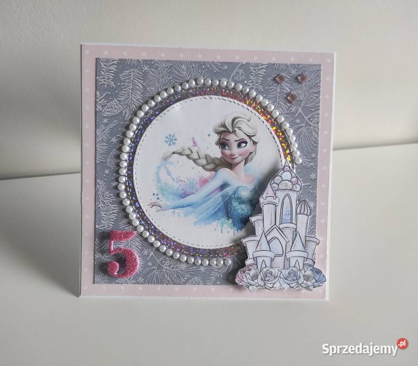 Kartka ręcznie robiona na urodziny Kraina lodu łódzkie Łódź
