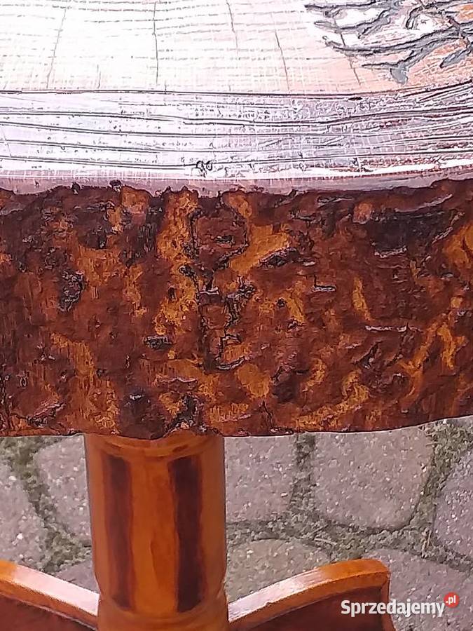 Stolik kawowy z pnia plastra dębu 58 x 53 o Szczecin