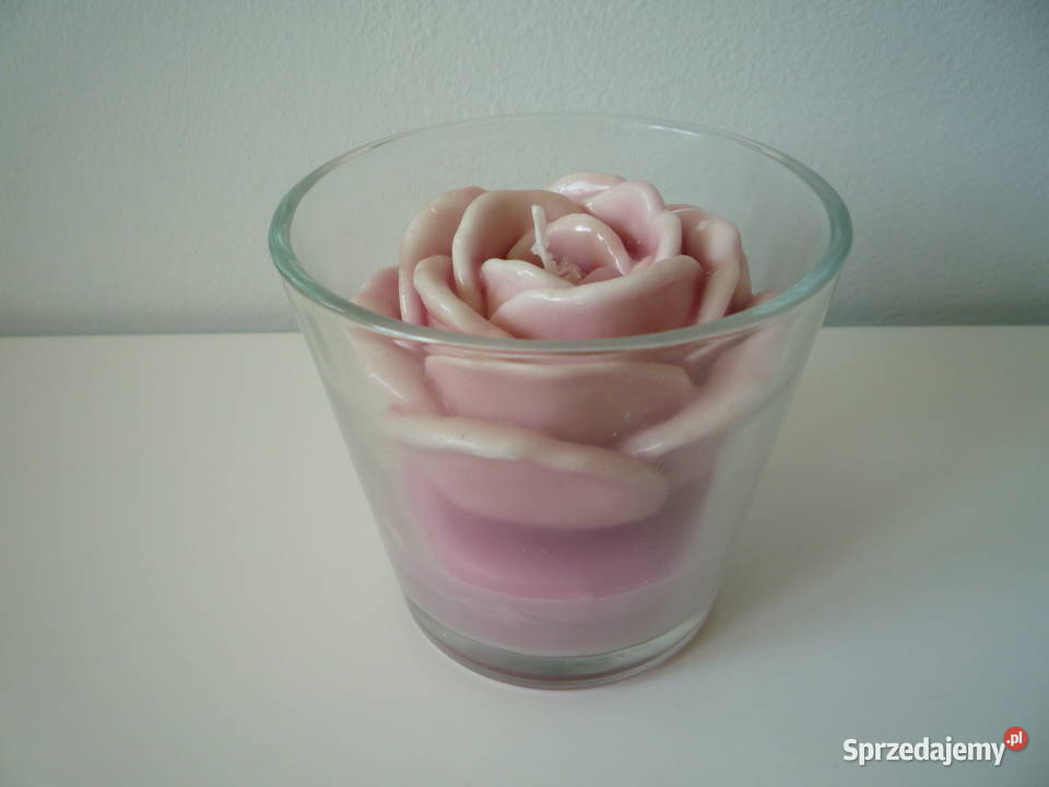 Nowa Świeczka Róża w szkle odcienie różowego zachodniopomorskie Szczecin