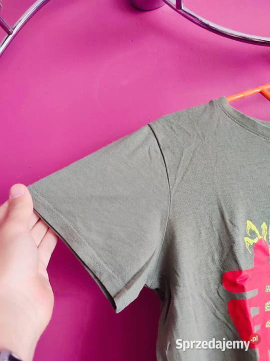 Kolorowa Koszulka Bluzka TShirt Khaki Tokyo Smok szary/srebrny Suwałki