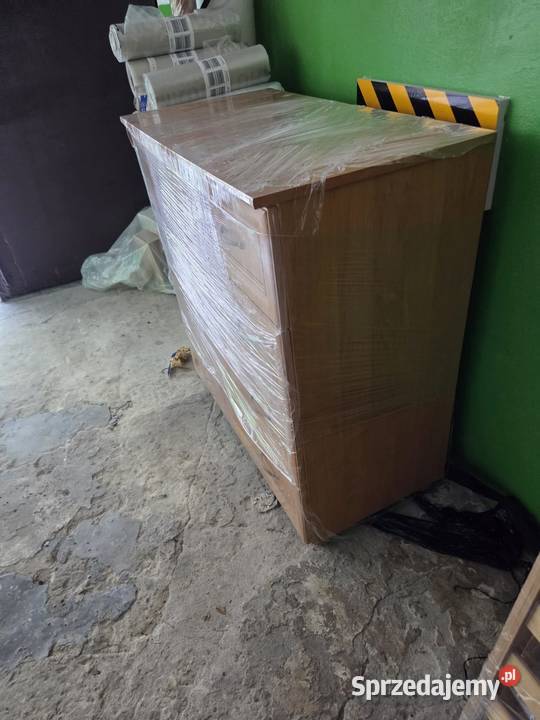 Komoda z 4 glebokimi szufladamikor dąb okucia 45cm Będzin