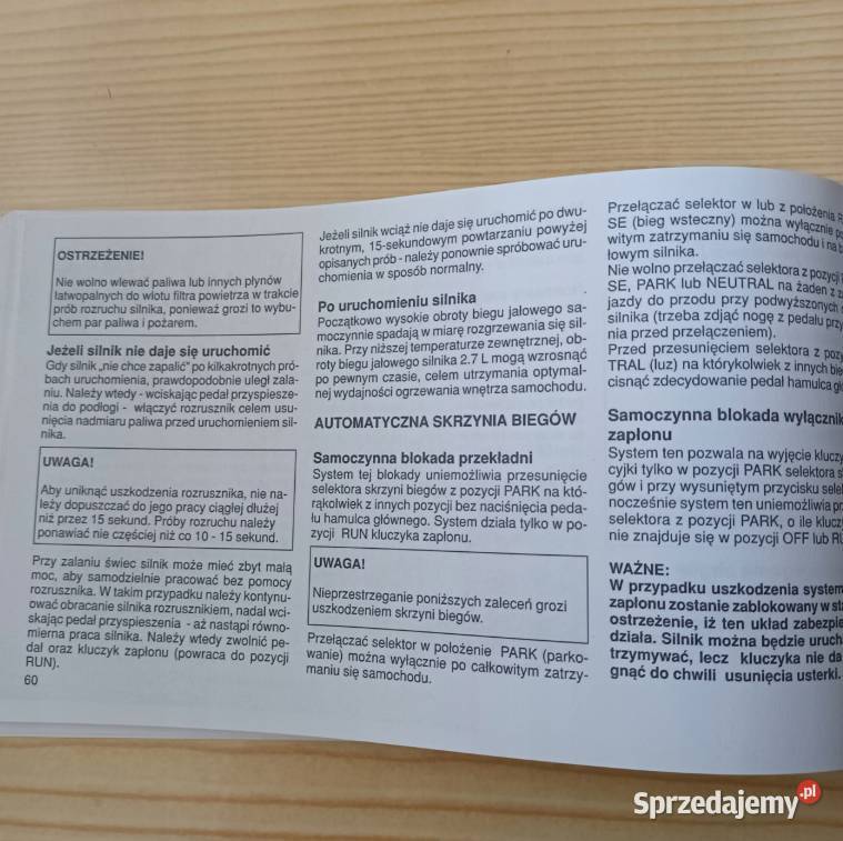 Chrysler Sebring Instrukcja obsługi sprzedam