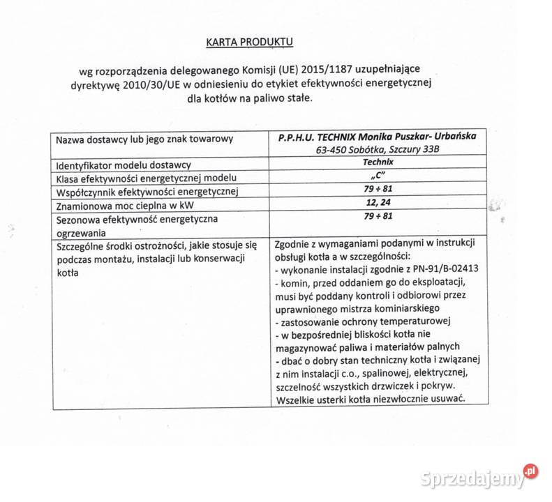 Kociol piec 5 klasa sterownik PID 12kW 90m2 SV Inowrocław