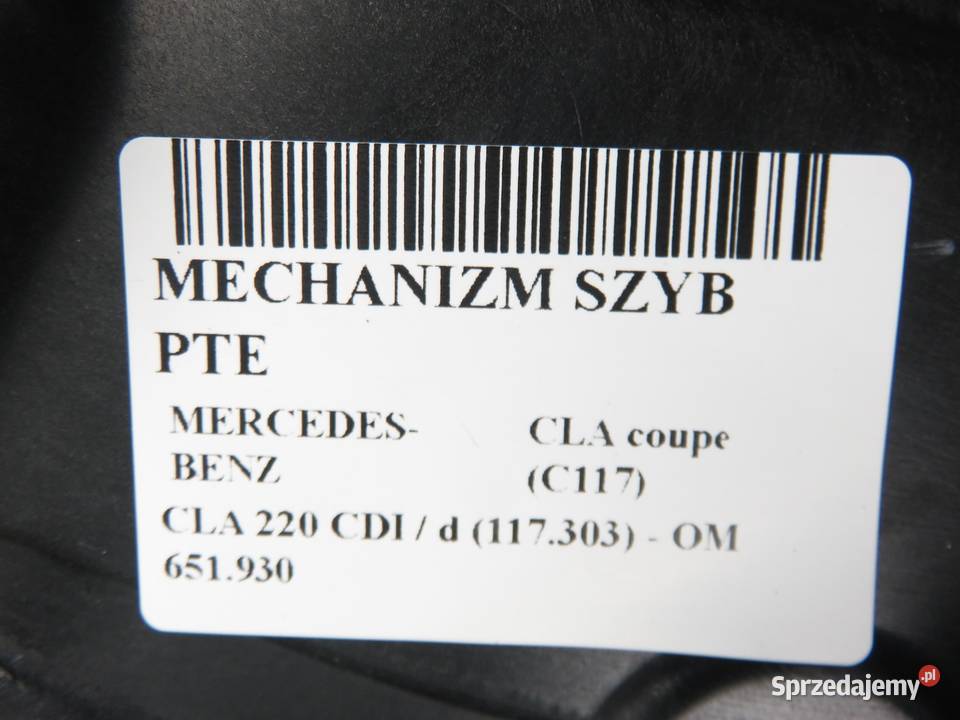 PODNOŚNIK SZYBY PRAWY TYLNY MERCEDES CLA coupe