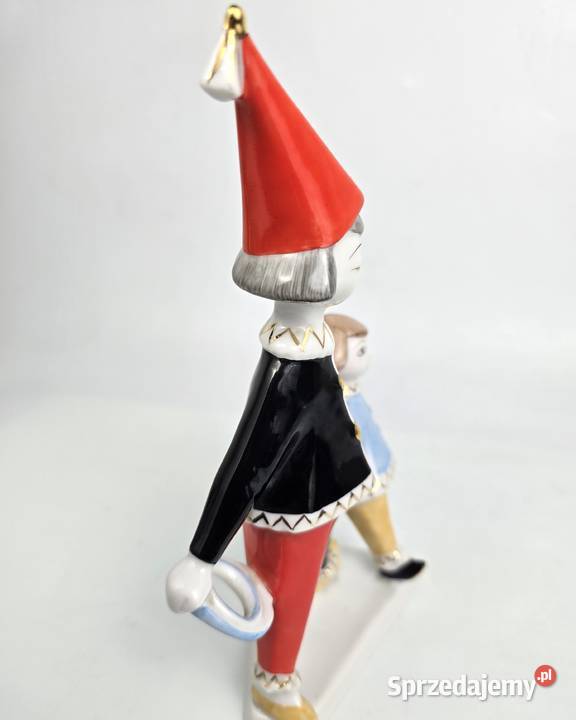 2 Klauny Art Deco Hanzly Jen Hollohaza Węgry Porcelana i szkło Pomiechówek