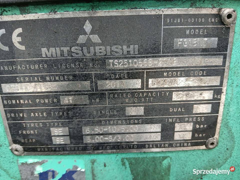 Wózek widłowy Mitsubishi FG18N sprzedam
