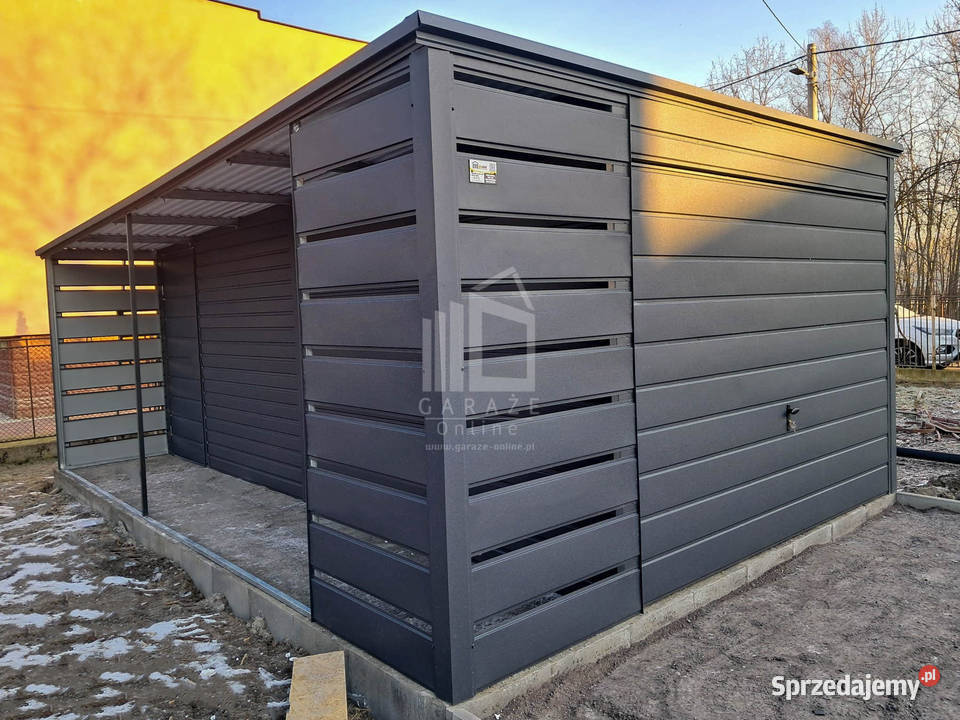 Garaż blaszany 3x6m wiata 1m Brama uchylna drzwi blacha świętokrzyskie Kielce