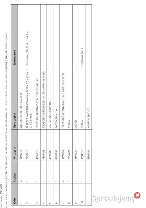 Sprzedam Katalog Części do Ciągnika Case Puma Gdańsk