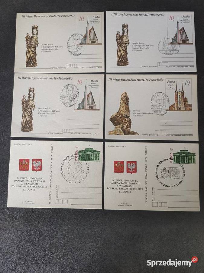 Kartki pocztowe II i III Wizyta Jana Pawła w Bolesławiec