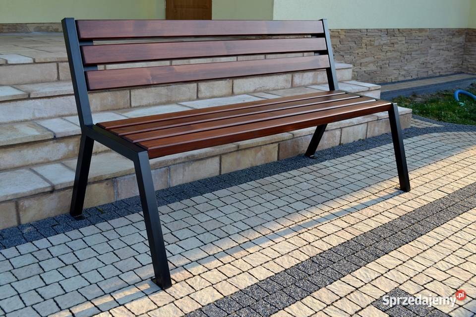 Ławka Parkowa Ogrodowa Miejska z oparciem loft wielkopolskie Poznań
