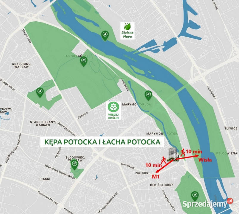 10 minut spacerem do Metra również do Wisły Warszawa