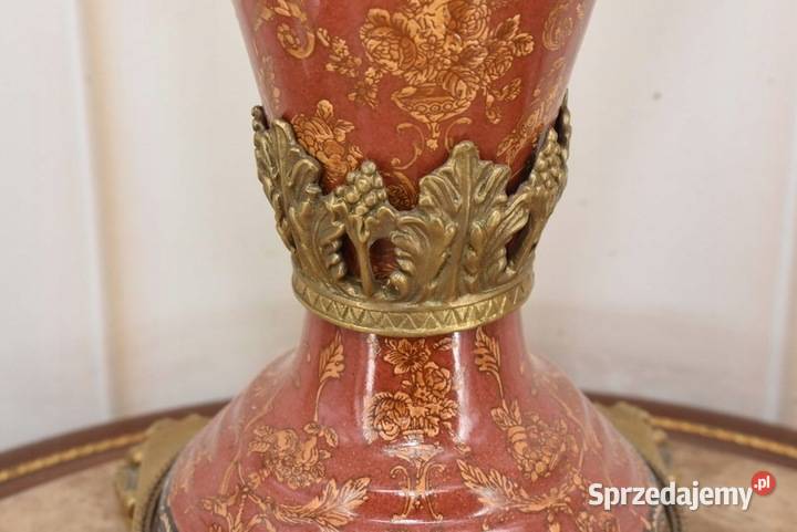 Porcelanowa Czerwona Waza Amfora Porcelana Brąz Kraków