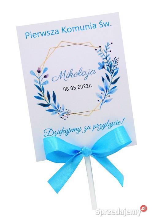 Podziękowania Gości z okazji I Komunii Św Lizaki Zielona Góra sprzedam