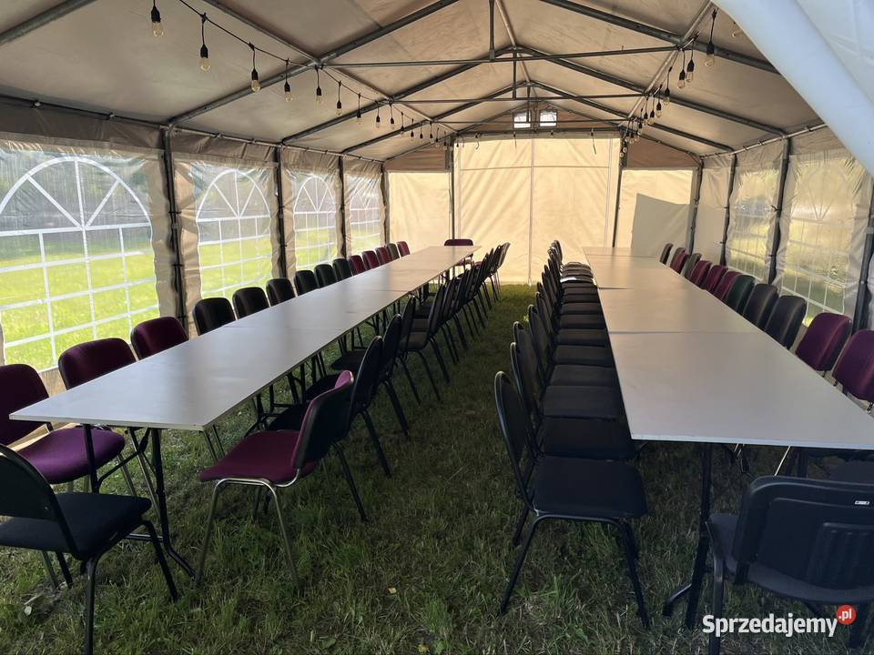 Namiot imprezowy 5x10 m krzesła stoły mazowieckie Przytyk