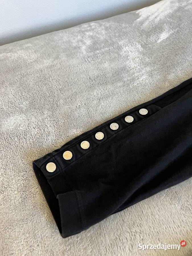 Spodnia legginsy czarne z guzikami Moda i Styl Jasło