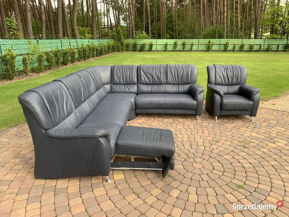 NATURIA NIEMIECKI NAROŻNIK Z FOTELEM SKÓRA Kalety