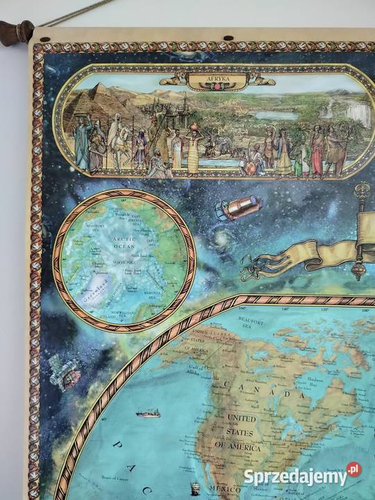 Piekna duza barwna mapa naścienna Kęty