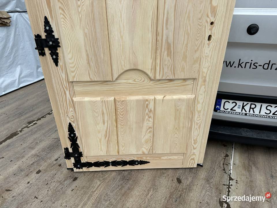 Drzwi lite drewnianbe sosnowe NA WYMIARwejściowe Grzybno