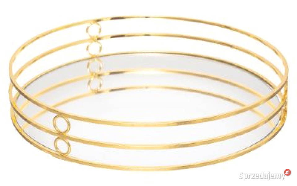 Taca lustrzana złota metalowa GLAMOUR 30 mazowieckie Kanie