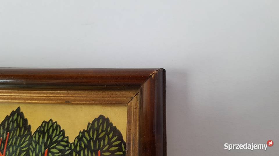 Stara polska litografia sygnowana A Heidrich Dąbrowa Górnicza