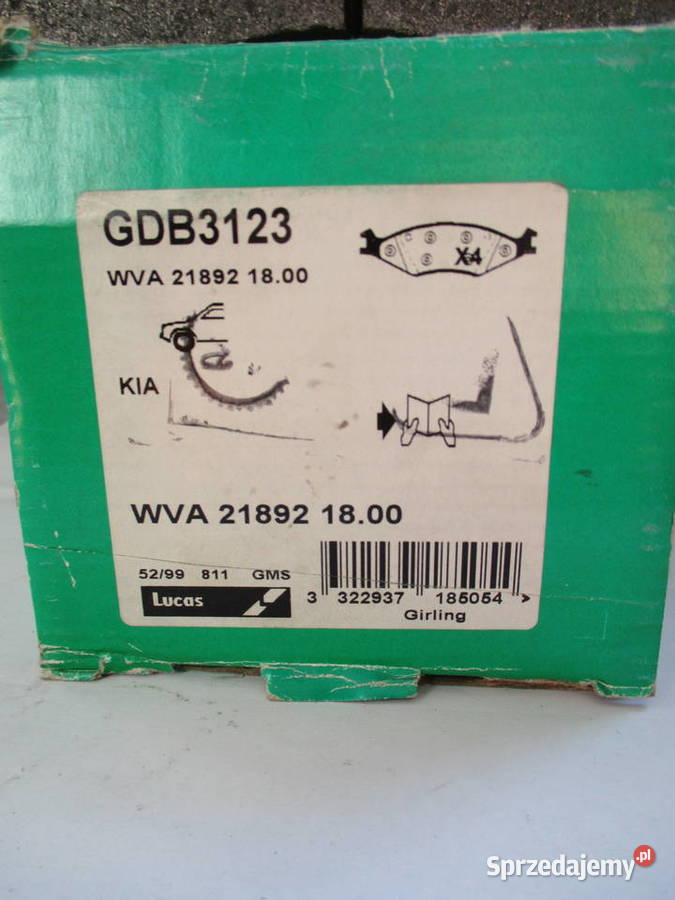 KLOCKI HAMULCOWE KIA SPORTAGE 20I 16V 4WD 9403 Łódź