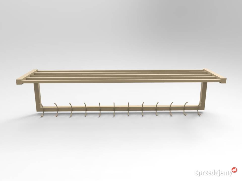 Wieszak ścienny stały z półka na czapki 60 Ligota