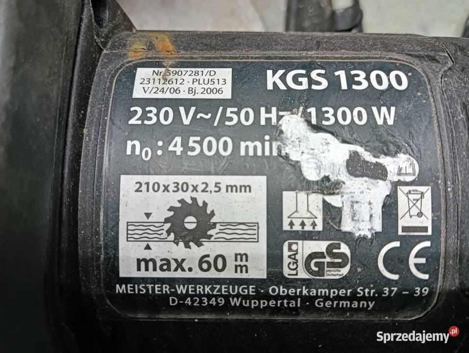 Piła ukośnica 1300W 230V GERMANY ukosowa widiowa