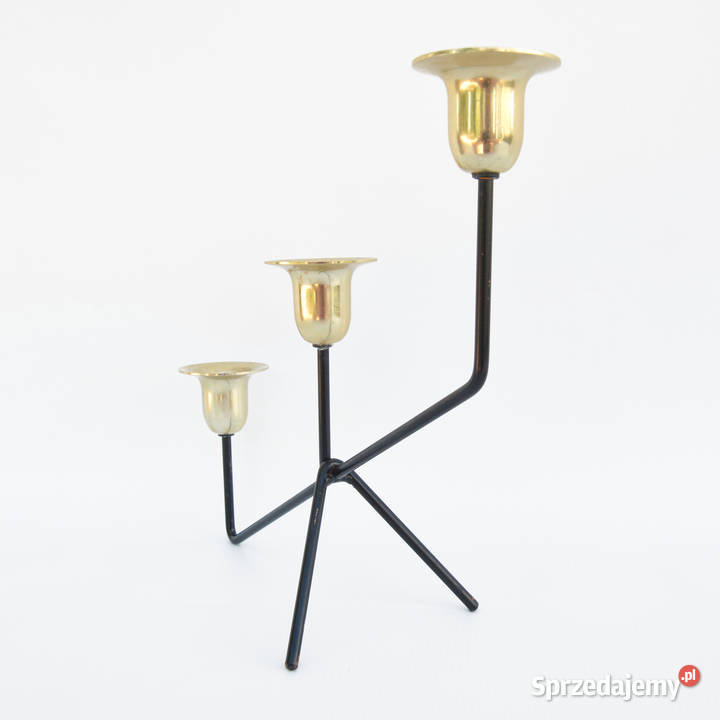 Minimalistyczny świecznik stołowy Belgia lata 70 Warszawa